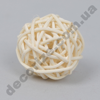 шарик из ротанга 3см желтый