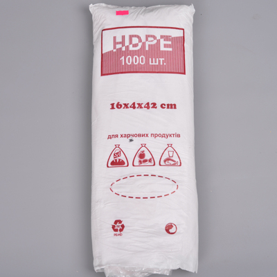 Пакеты фасовка HDPE 16х4х42 (1000шт) Пакеты фасовка HDPE 16х4х42 (1000шт)