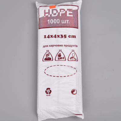 Пакеты фасовка HDPE 14х4х35 (1000шт) 