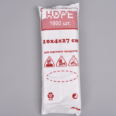 Пакеты фасовка HDPE 10х4х27 (1000шт) 