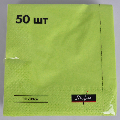 серветки 33 * 33 см однотонні двошарові (50шт)
