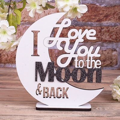 статуетка "to the moon and back"з чорним гліттером