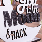 статуэтка "to the moon and back" с черным глиттером