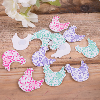 наклейки "курочки с принтом"