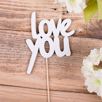 топпер деревянное слово "love you"