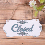 Табличка двухсторонняя "open closed" лазурная