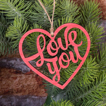 подвеска сердце красное "love you " 