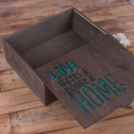 gift box деревянный ящик  "love makes home" коричневый