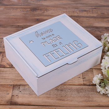 gift box деревянный ящик " place/feeling" белый