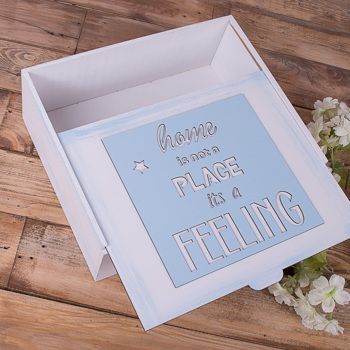 gift box деревянный ящик " place/feeling" белый