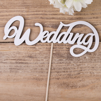 топпер деревянное слово "wedding"