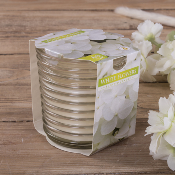 Арома свеча в ребристом стакане "white flovers" 
