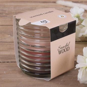 Арома свеча в ребристом стакане "sandal wood" 