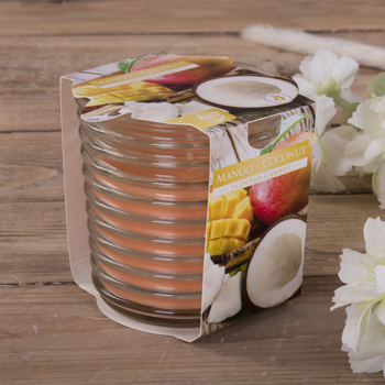 Арома свеча в ребристом стакане "mango coconut"