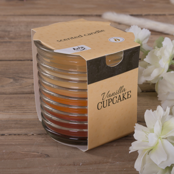 Арома свічка в ребристій склянці "vanilla cupcake"