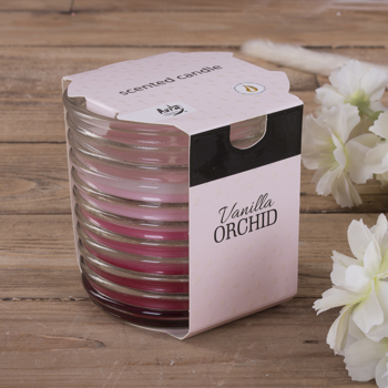 Арома свічка в ребристій склянці "vanilla orchid"