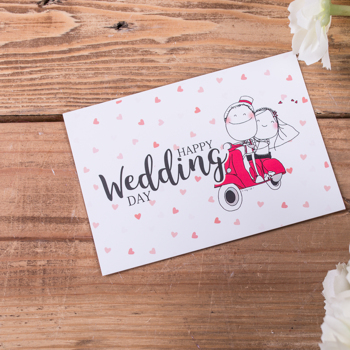открытка мини " Happy Wedding day"