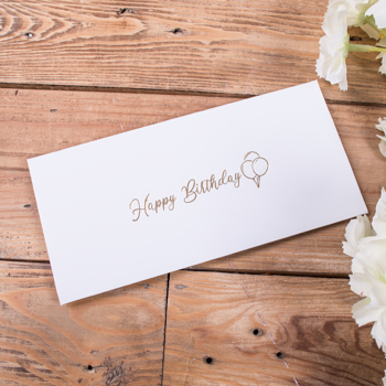 конверт для денег "happy birthday" белый