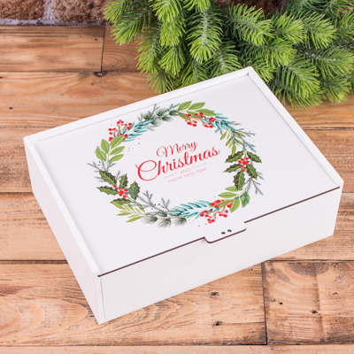 Коробка прямоугольная 25 см "merry christmas"