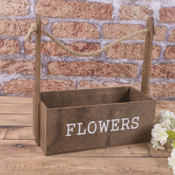 ящик деревянный "flowers" коричневый