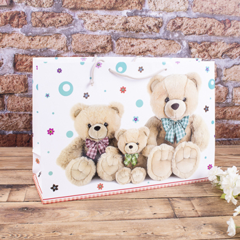 подарочный пакет 45*31*15 "мишки"