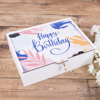 Коробка прямоугольная 25 см "happy birthday" 