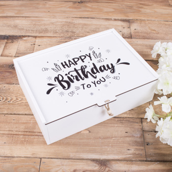 Коробка прямоугольная 25 см "happy birthday to you"