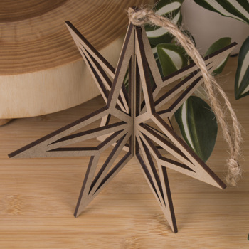 подвеска 3D звезда коричневая
