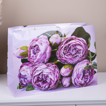 подарочный пакет 45*31*15 "пионы"