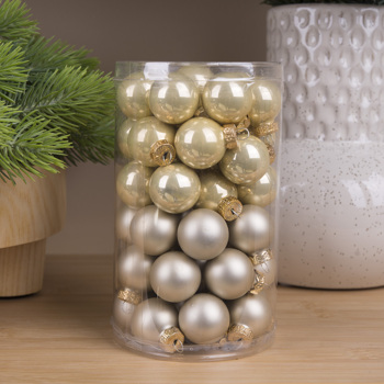 Новогодние шары стекло 2,5см  (48шт) gold shamp