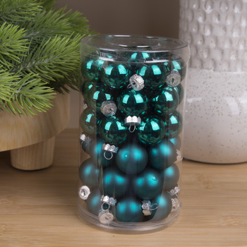 Новогодние шары стекло 2,5 см  (48 шт) green 4