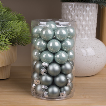 Новогодние шары стекло 2,5см (48шт) green 2