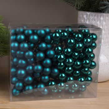 шарики на проволоке из стекла в коробке (2см) green 4