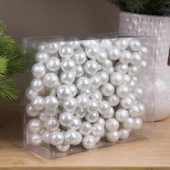 шарики на проволоке из стекла (pearl white)