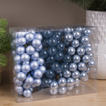 шарики на проволоке из стекла в коробке (2см) blue 2