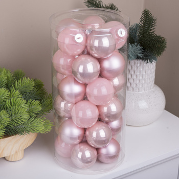 шары елочные из стекла 5,7см (набор 30шт) pink assort
