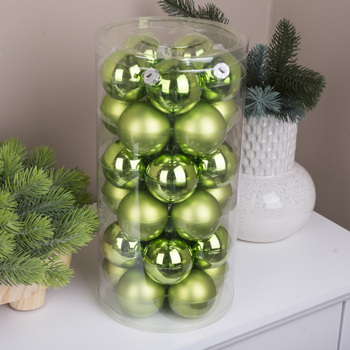 шары елочные из стекла 5,7см (набор 30шт) green