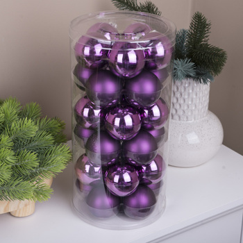шары елочные из стекла 5,7см (набор 30шт) purple 2