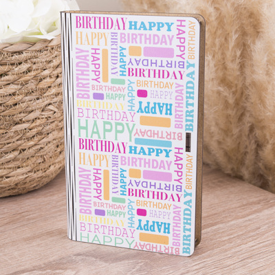 подарочная коробка-конверт деревянная "Happy birthday"