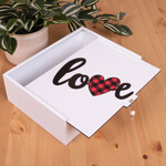 Коробка прямокутна 25 см деревяна напис love