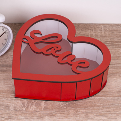 Коробка 27 см сердце красное Love