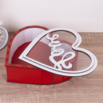 Коробка 27 см сердце красное Love