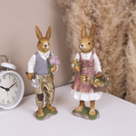 керамический зайчик с цветочком 22 см девочка
