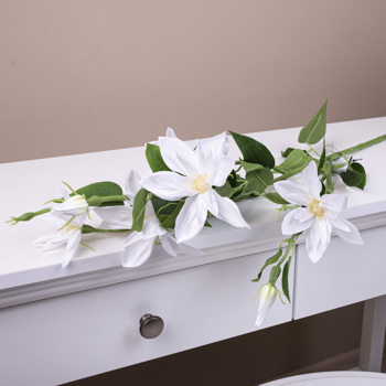 искусственный клематис пышный белый (WHITE)