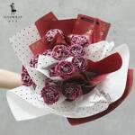 Пленка "полька" 58*58см (20шт) белая в золотой горошек