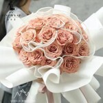 Флористическая ткань с бисером 28см*4.5 ярдов белая
