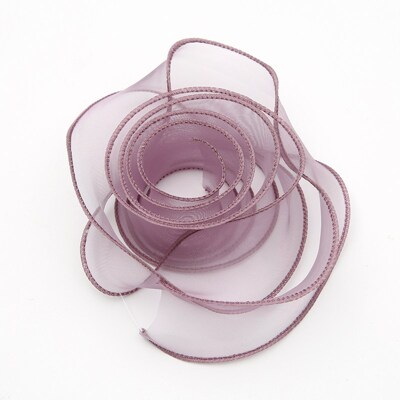 Лента из органзы «кудрявая» 4 см * 9 м Mauve