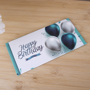 конверт для денег "HAPPY BIRTHDAY" с синими шариками