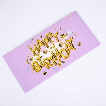 конверт для денег "HAPPY BIRTHDAY" золотые шарики