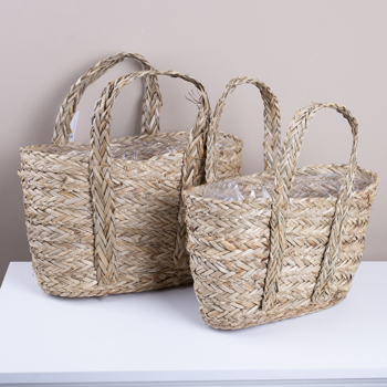 кашпо сумка "косичка" с ручками (набор 2шт)